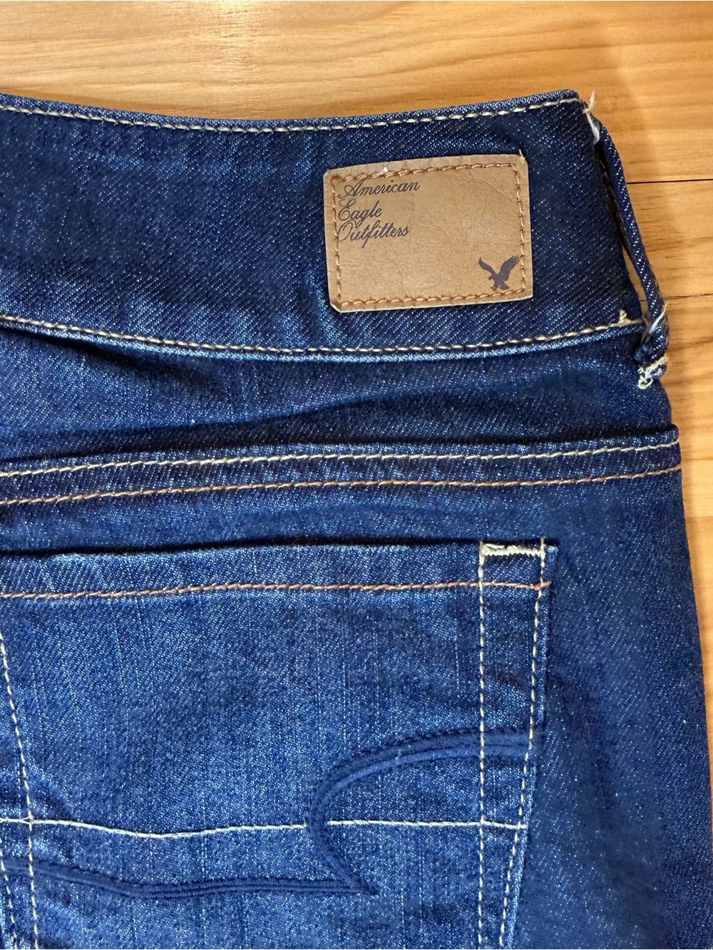 American Eagle Outfitters Women’s Dark Blue Straight crop Jeans - Picture 7 of 10
